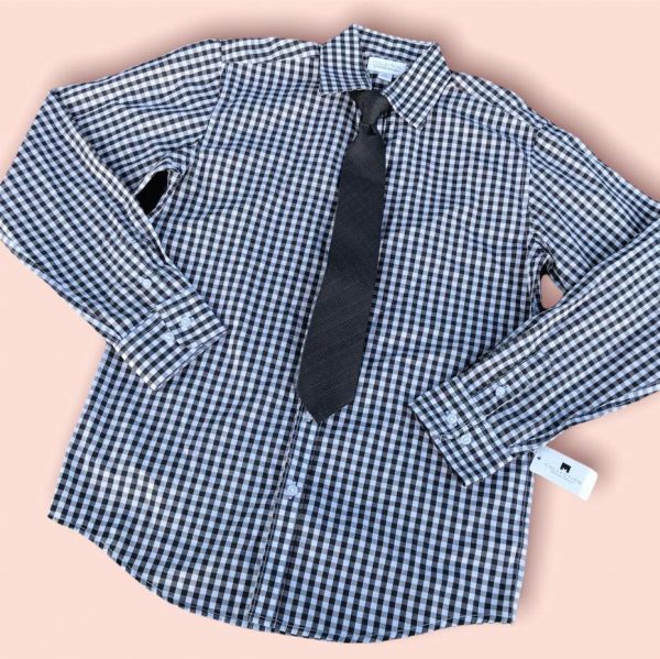 Camisa manga larga con corbata - Talla 14R- Michael Strahan