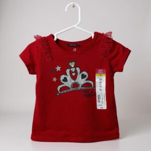 Blusa de manga corta color roja- Talla 24 meses - Okie Dokie