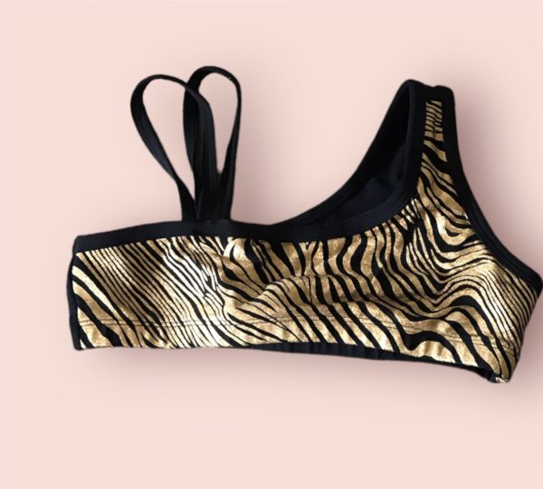 Top deportivo animal print dorado - Talla 10/12 - Kos USA