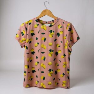 Blusa Rosa fresco con diseño de limones - Talla L - Yummy Soft