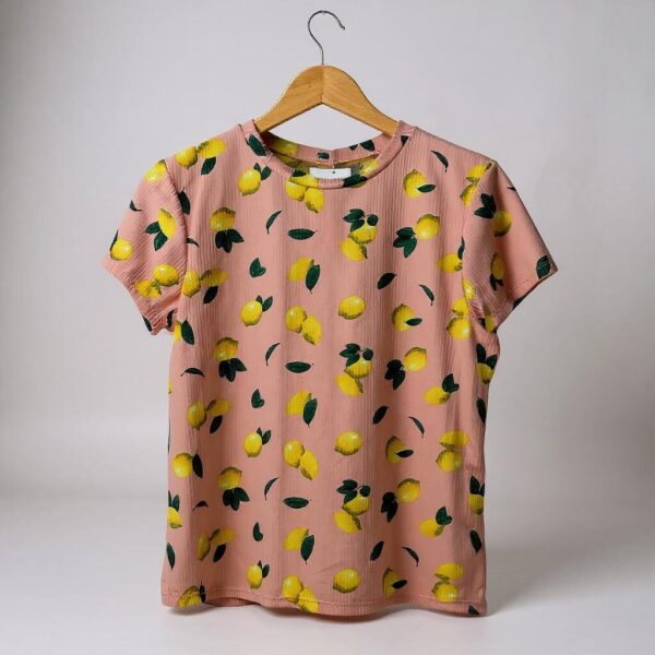 Blusa Rosa fresco con diseño de limones - Talla L - Yummy Soft