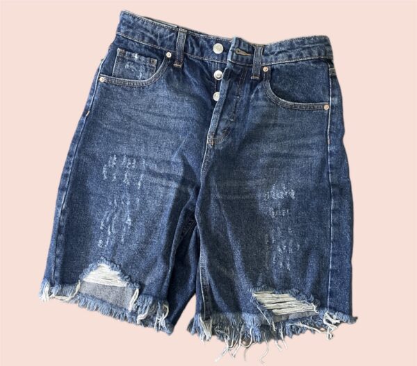 Short de Lona con detalles en desgaste - Talla 0 - Wildfable