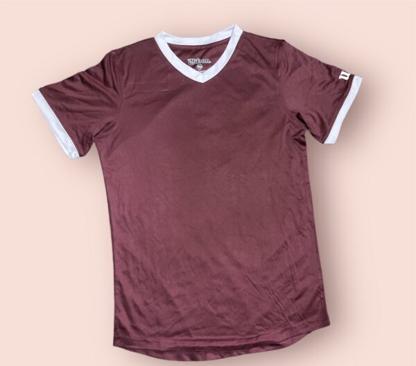 Playera de baseball color corinto - Talla 12/14 - YL Wilson