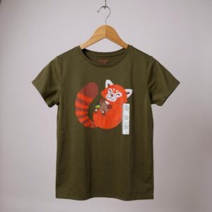 Playera manga corta, color verde con diseño de mapache - Talla 14/16 - Cat & Jack