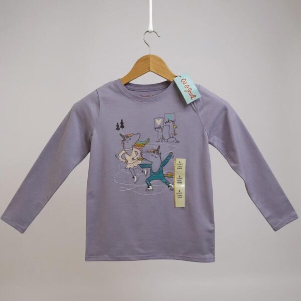 Blusa manga larga lila diseño de unicornios bailando - Cat & Jack - Talla 6