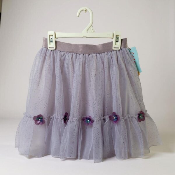 Falda lila de tul con flores aplicadas - Talla 10/12 - Cat & Jack